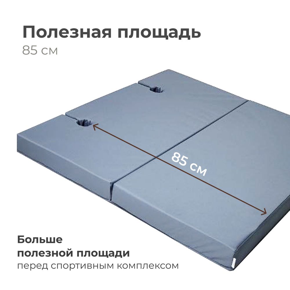 Мат с прорезями для шведской стенки (мягкий щит) Romana 1000*1000*80, в 2 сложения  (бежевый)