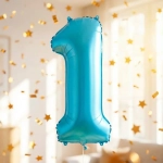 Шар фольгированный 32'/81см «Цифра «1» (голубой)
