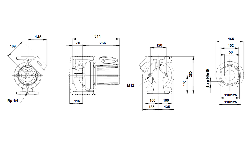Насос Grundfos UPS 50-120 1х230 В (циркуляц.)