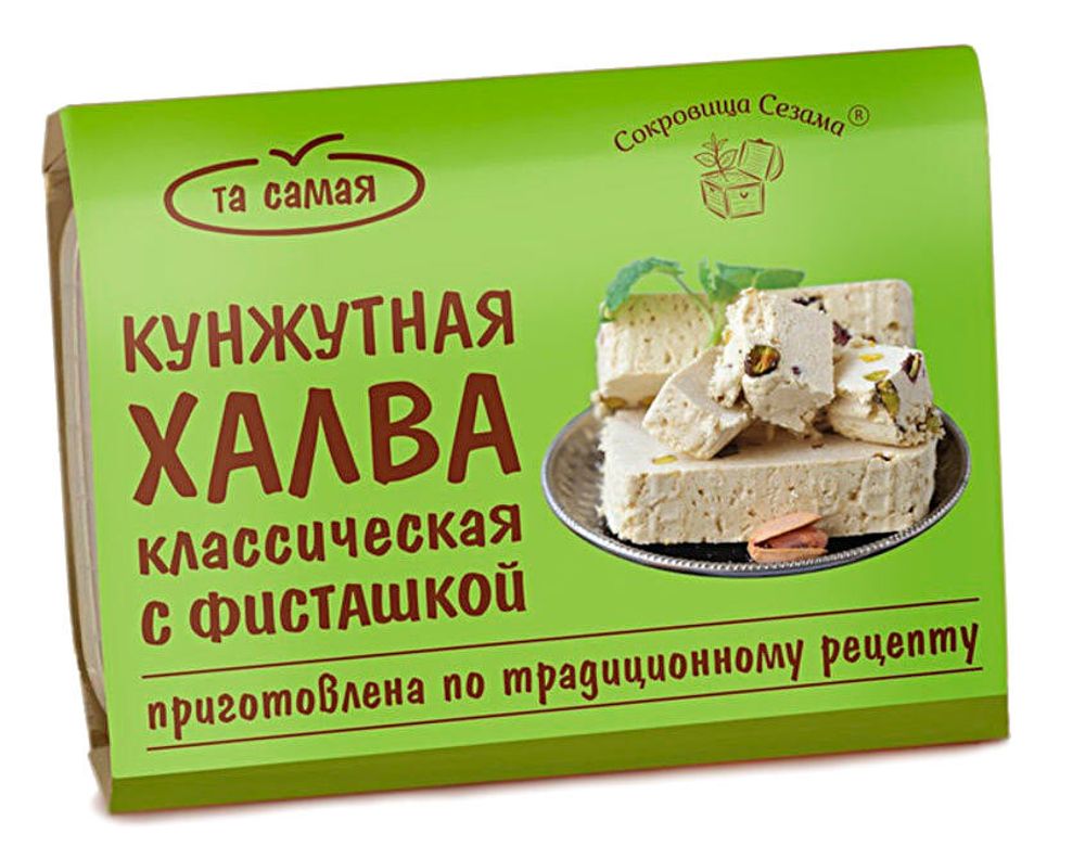 Халва Сокровища Сезама кунжутная с фисташкой 290 г, 3 шт