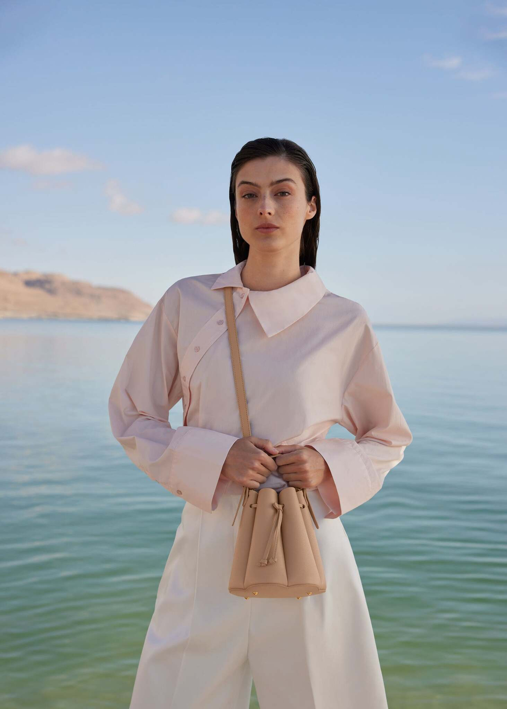 Сумка Polene Numéro Huit Mini EDITION TEXTURED BEIGE