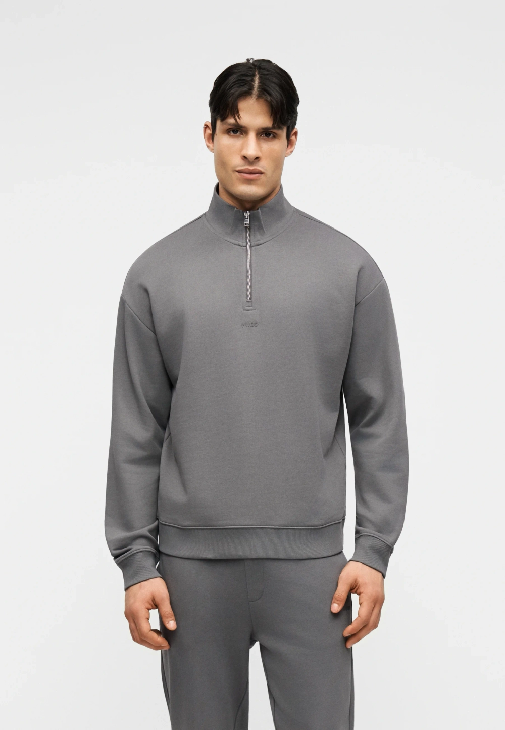 Свитшот на молнии Hugo DURTY - dark grey