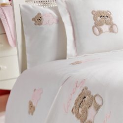 Детское постельное белье с покрывалом Tivolyo home Lovely Bebe розовое
