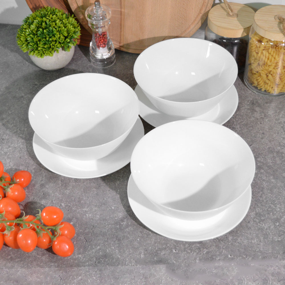 Столовый набор 6 предметов "White" стеклокерамика, Jewel