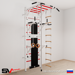Шведская стенка Sv Sport 527 (Турник рукоход/Брусья/Стойка/Скамья/Канат/Кольца/Лестница)
