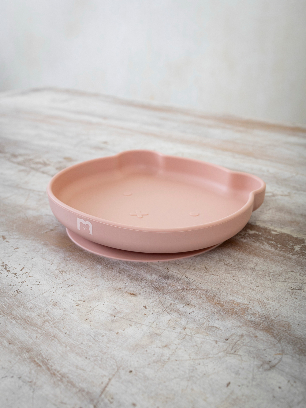 Силиконовая тарелка на присоске 400 мл Мишка, Cotton candy