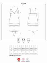 Полупрозрачная облегающая сорочка с лифом на косточках (Размер: L-XL) (Цвет: черный)