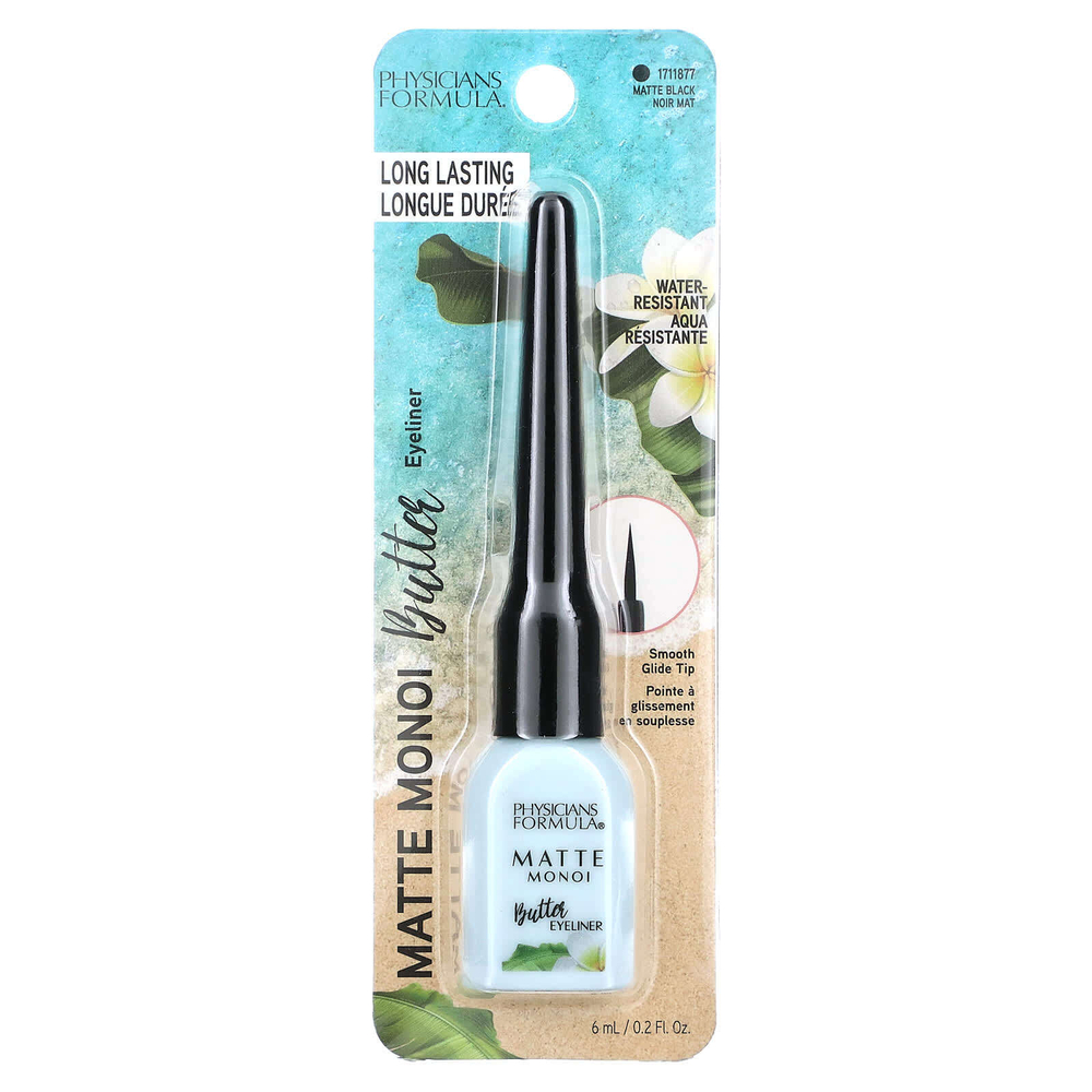 Physicians Formula, Matte Monoi, масляная подводка для глаз, 1711877 матовый черный, 6 мл (0,2 жидк. унц.)