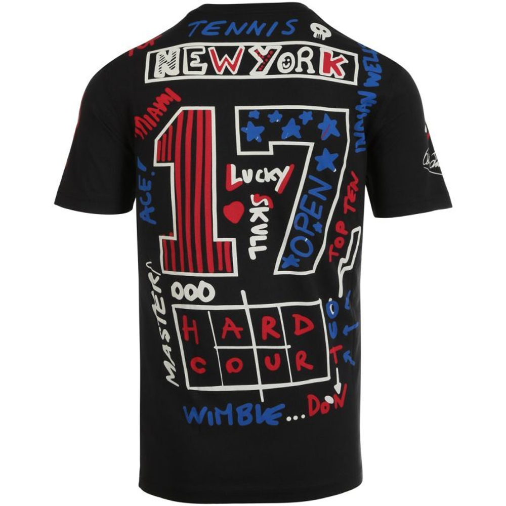 Футболка мужская теннисная Hydrogen Graffiti Tee Man - black/red/blue