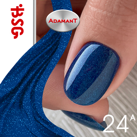 Цветной жёсткий гель-лак Adamant №24А - Блестящий синий (8 мл)