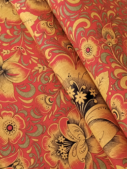 Ткань бязь плательная, рис. "Хохлома", ширина 150 см, арт. 34.6