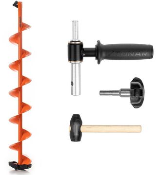 Комплект под шуруповерт, мотобур (шнек MOTOSHTORM 150(R)+адаптер АШ-02+молоточек) T-SMS150R-ASH02