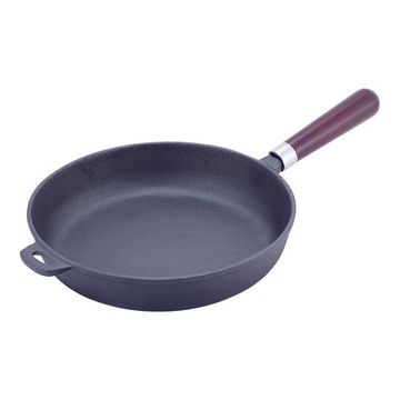 Сковорода чугунная 26,5 см. с деревянной ручкой Kamille KM-4811V