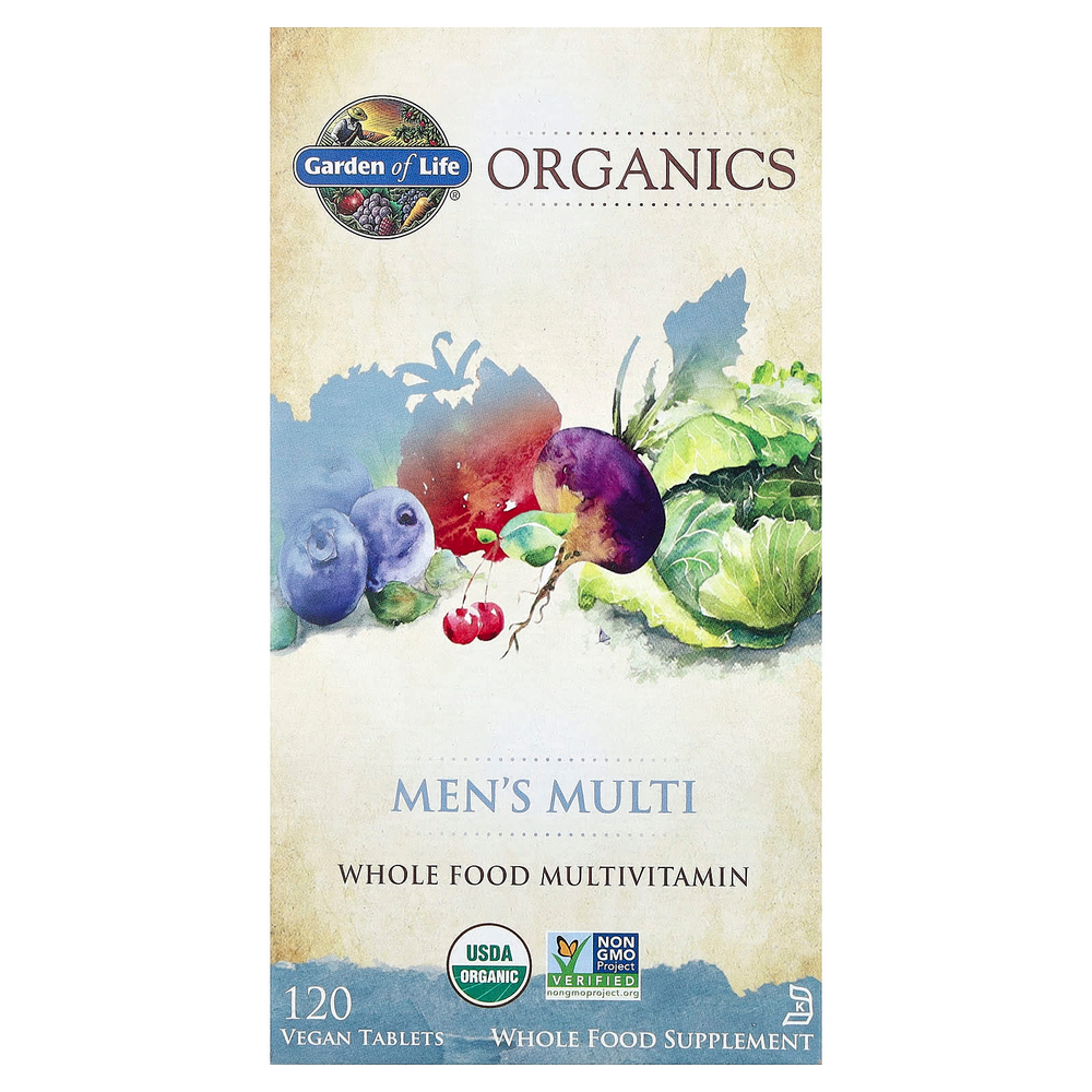 Garden of Life, MyKind Organics, мультивитамины для мужчин, 120 веганских таблеток