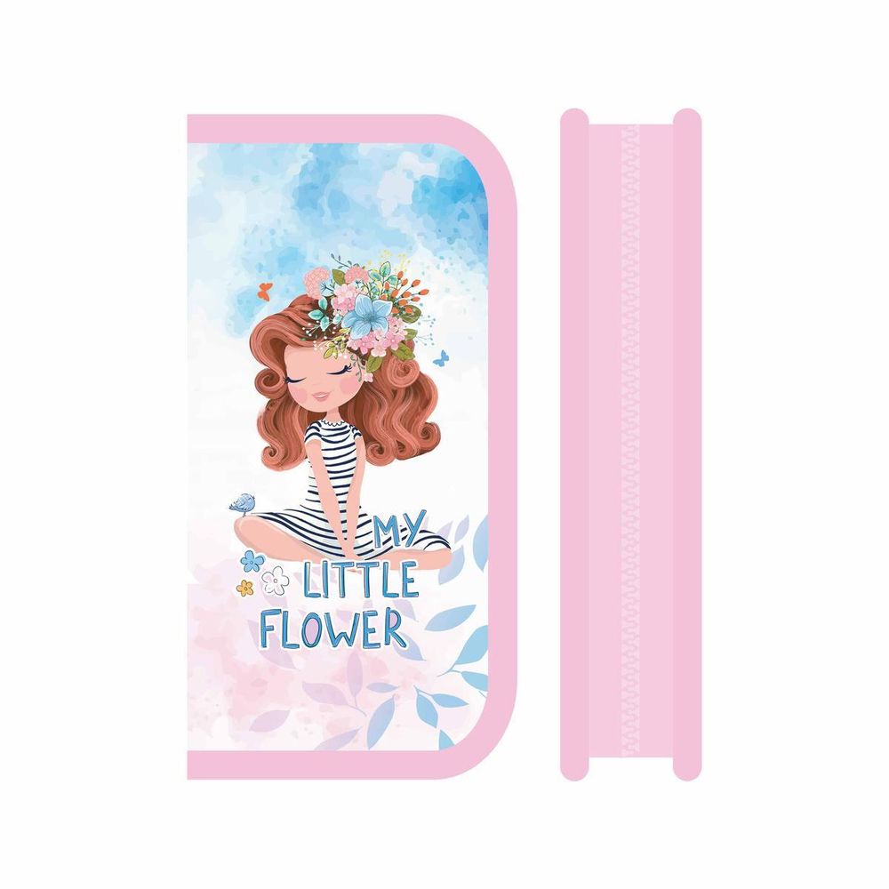 Пенал 1 секц. средний 190*90 "Девочка и цветочки 2022" (Пчелка)