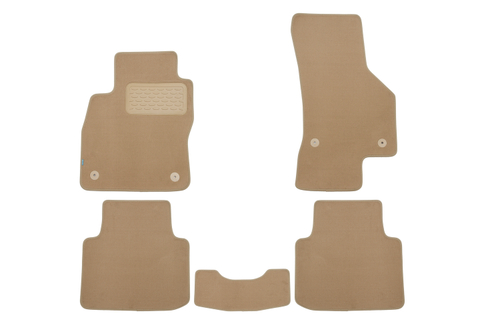 Коврики в салон для SKODA Superb, 2015-2019, 2019-, седан, 5 шт. (текстиль, бежевые) KLEVER04451822112KH