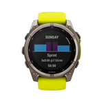 Умные часы Garmin Fenix 8, 51mm, Solar Sapphire Titanium Natural / Yellow Band (010-02907-21)