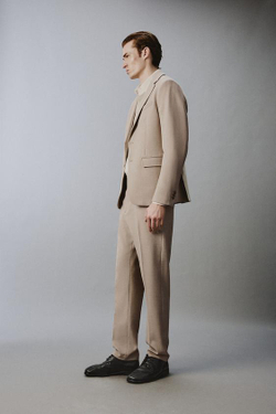 ZARA КОСТЮМНЫЕ БРЮКИ SLIM FIT, ПЕСОЧНЫЙ МЕЛАНЖ