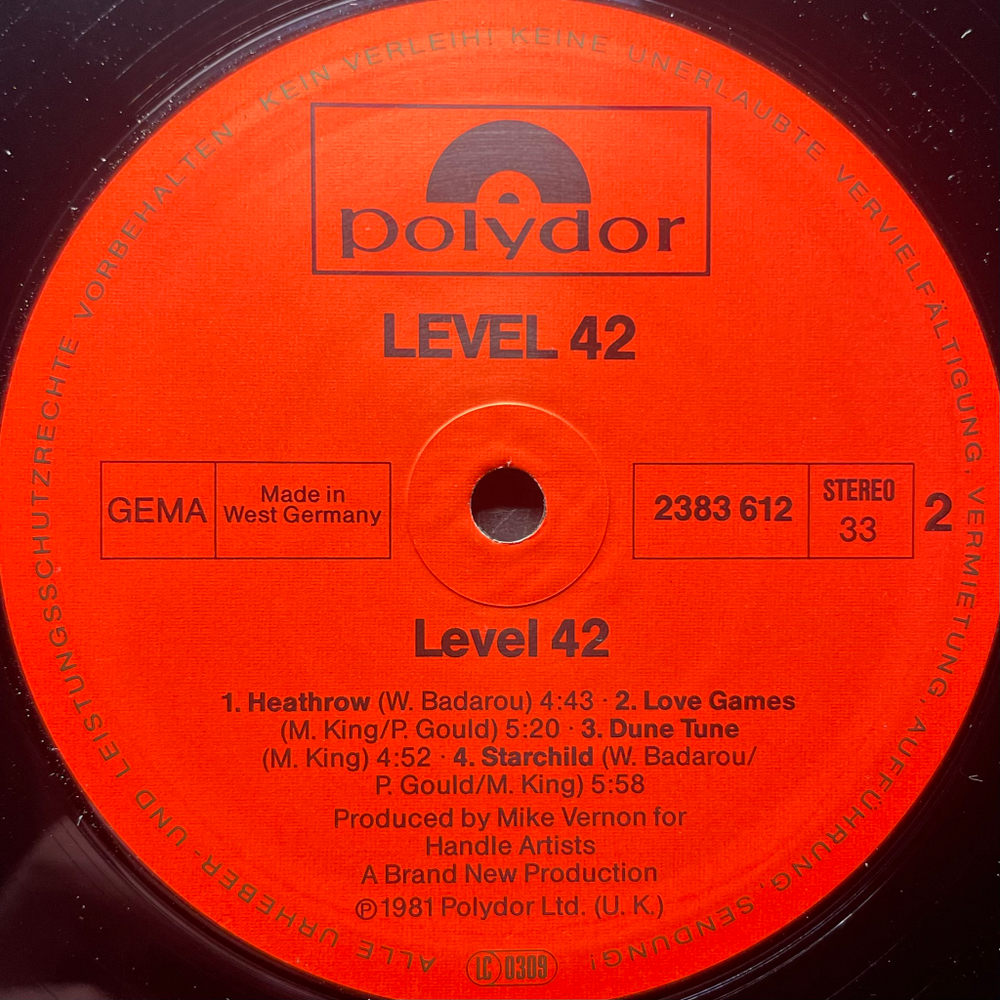 Level 42 ‎– Level 42 (Германия 1981г.)