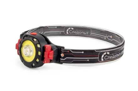 Фонарь налобный "СИБИРСКИЙ СЛЕДОПЫТ-FLASH", 1 LED+1 СОВ, аккум.1x1200mAh