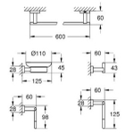 Набор аксессуаров для ванной Grohe Essentials Cube 40758001 Хром