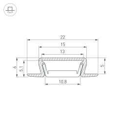 Профиль MIC-FS-3000 ANOD BLACK (Arlight, Алюминий) 040720
