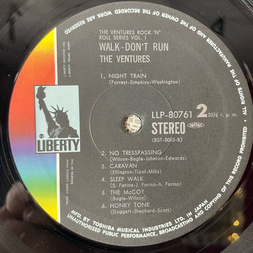 Винтажная виниловая пластинка LP The Ventures Walk Don't Run (Japan 1973) (No Obi) The Switch