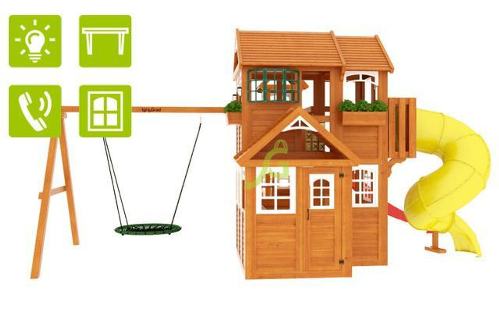 Детская площадка Клубный домик Макси с трубой Luxe