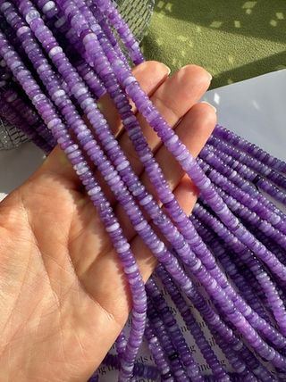 Нить бусин из тонированного кварца 6мм, рондель