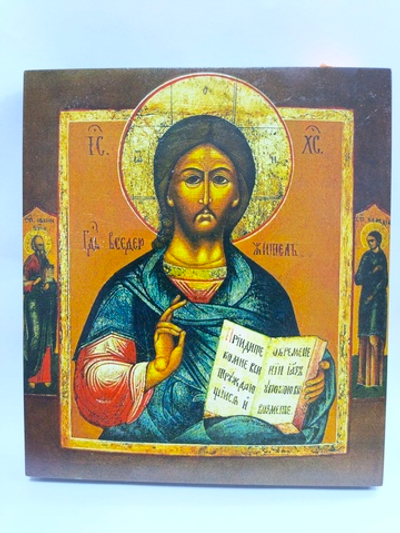 Господь Вседержитель икона на левкасе 16х14