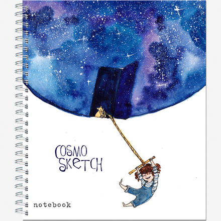 Тетрадь общая 48 листов на металлическом гребне "Космоскетчи"