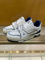 Белые кроссовки LV Trainer с синими деталями Louis Vuitton