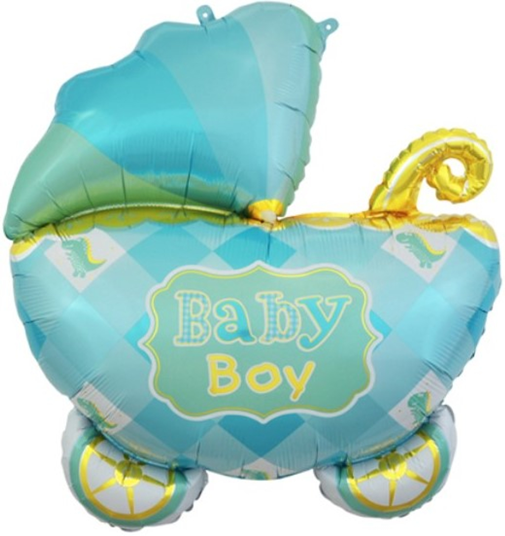 Фигура Коляска для мальчика, Голубой 35" Fl