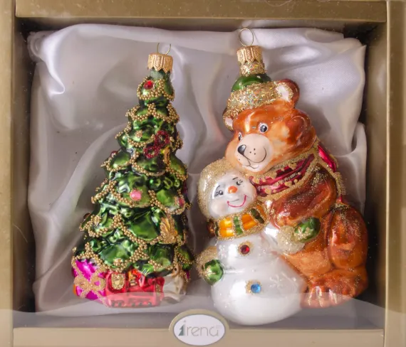 Набор украшений Новогодний карнавал 2 шт., стекло, Витус (62199)