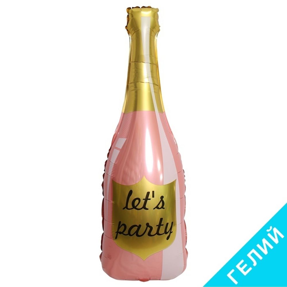 Фигура Бутылка шампанского let`s party, розовый, с гелием #19650
