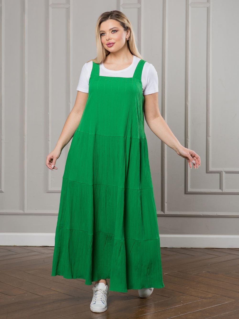 Сарафан 1251 серый Novita (Акция)