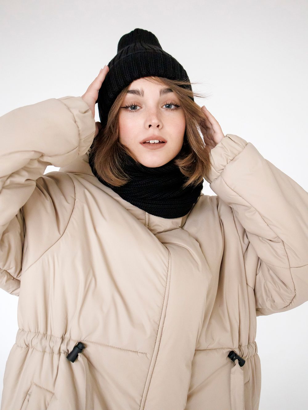 Купить Пуховик ko-ko-ko зимний женский бежевый Пуховик ko-ko-ko зимний женский бежевый