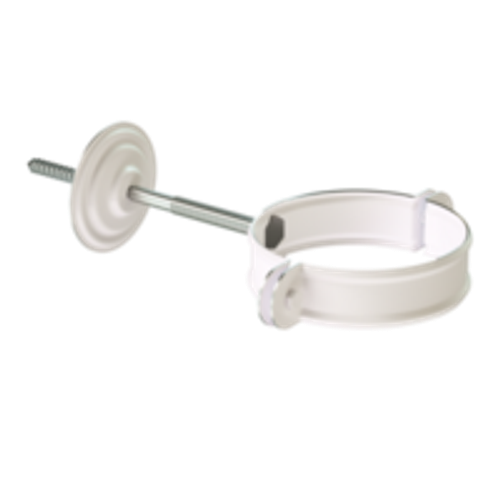 Docke STAL PREMIUM Хомут трубы (короткий саморез) D90 (Пломбир 9010)