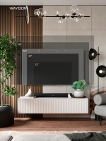 Тумба под телевизор подвесная белая 150х38х32 Олимпия