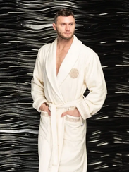 Халат мужской Gianni без капюшона Кремовый "Polens"