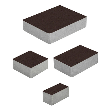 Тротуарная плитка МЮНХЕН - Стандарт Коричневый, комплект из 4 видов плит