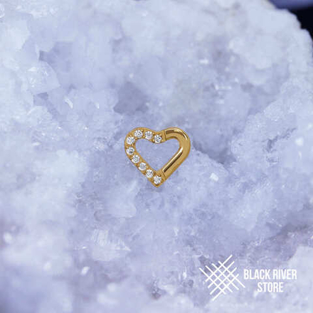 Heart Half Crystal PVD Yellow