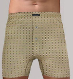 Мужские трусы-боксеры в полоску и крапинку (Размер: 4X) (Цвет: бежевый)