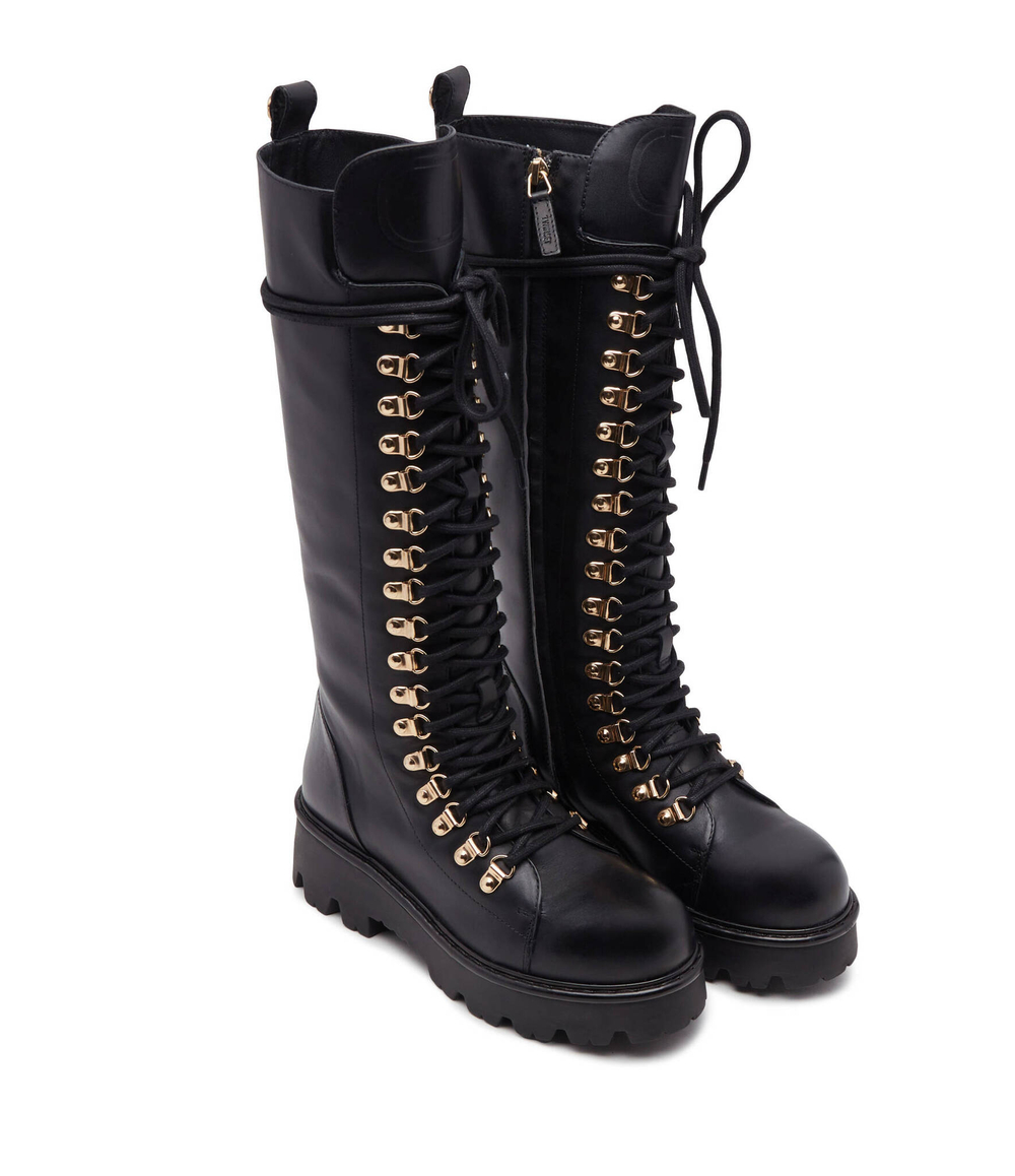 Кожаные офицерские сапоги TWINSET - черный(232TCT122)