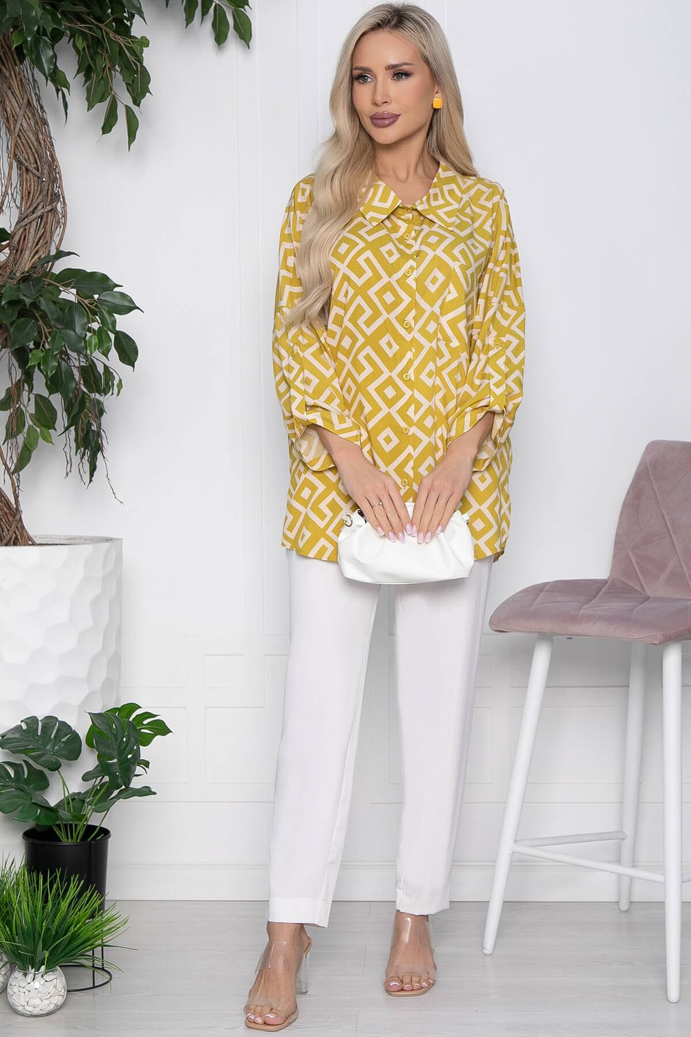 Рубашка Лето (лайм) Б10586 LT Collection