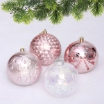 Новогодние шары «Сказочное королевство» 10 см (набор 8 шт), Розовое золото