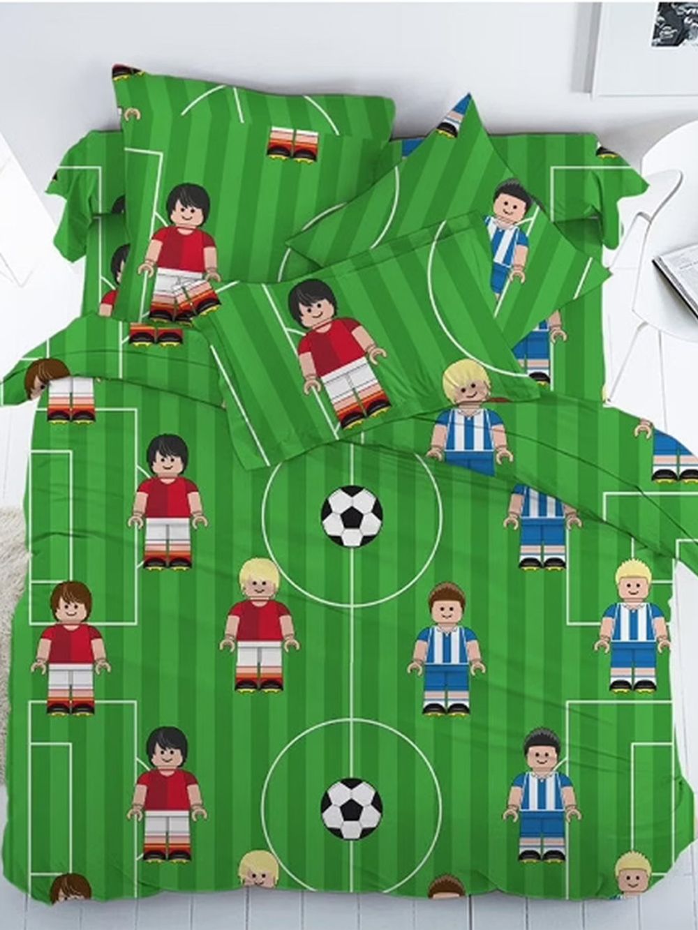 Наволочка комплект 2шт бязь Сказка "Лего футбол" 40x60 см на молнии