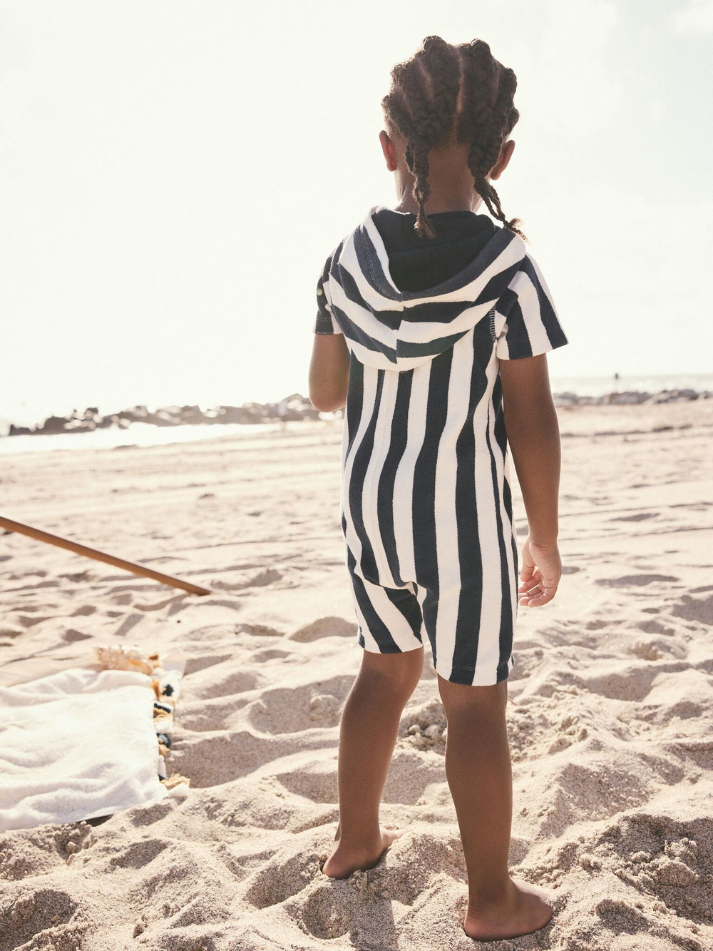 Комбинезон махровый пляжный для мальчика Next E92-311, Синий, Белый