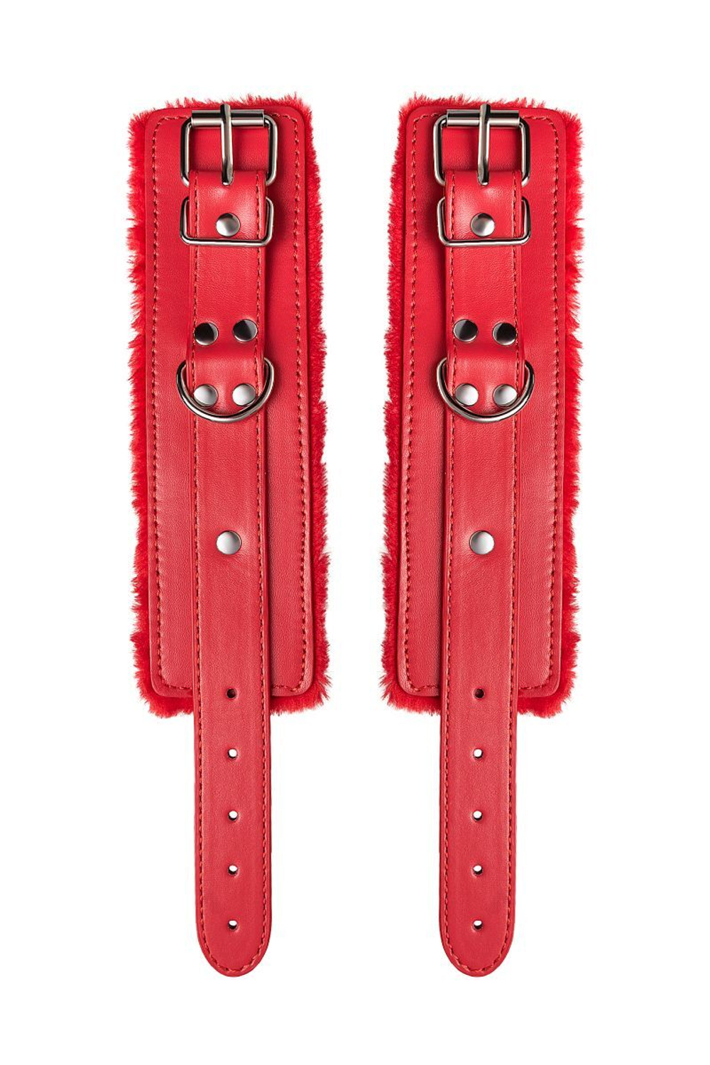 Красные наручники Anonymo из искусственной кожи (Цвет: красный)