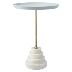 Столик кофейный Sustainable Collection, Ø38х53 см, серый, белый мрамор